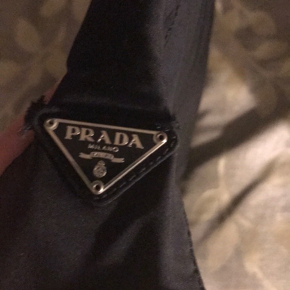 Prada nylon hobo bag with silver handle - Picture 6 of 7
